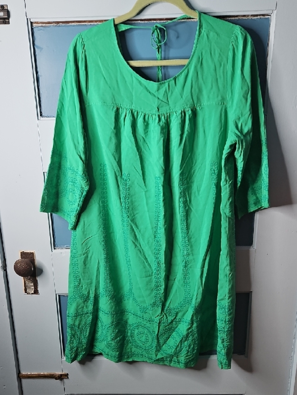 Crown & Ivy Green Embroidered Shift Dress XL - Picture 2 of 11